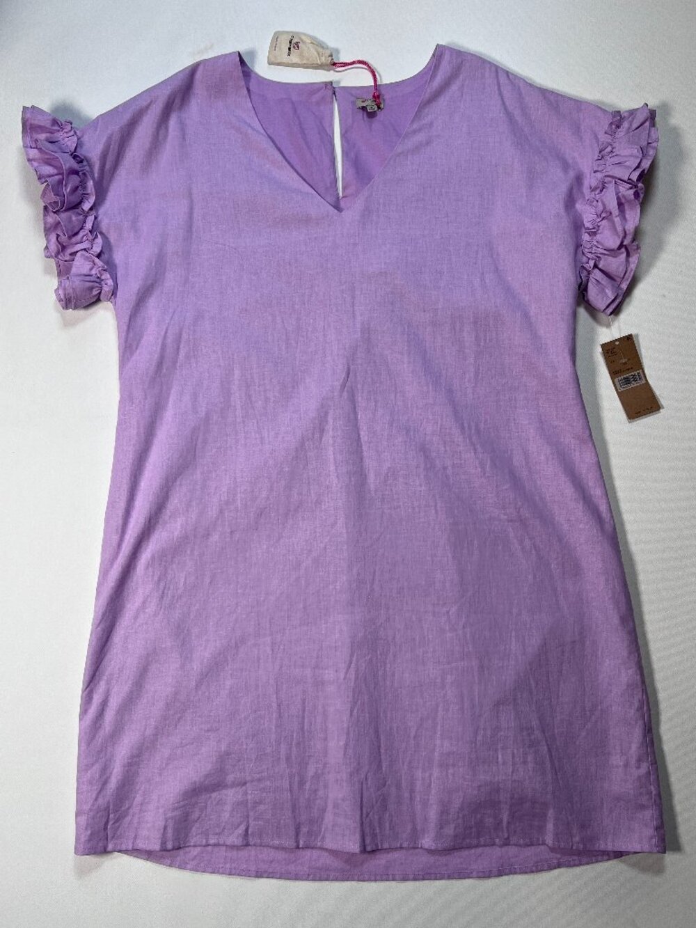 NWT Cremieux Bethany dress spring horizon Lilac Linen Ruffle Mini